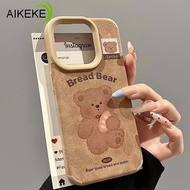 Cartoon Bread Bear Pattern Leather Phone Case For Vivo V40 Pro V30 Pro V29 V27 V25 Pro S20 Pro X200 