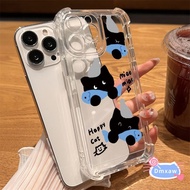 Cute Black Cat Fish Phone Case For OPPO Find X8S X8 Pro Ultra X7 Ultra X6 X5 Pro X3 Pro X2 Reno 2 Z 