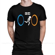 Portal 2 GLaDOS Tshirt Funny Crewneck Cotton Men Shirts Round Collar Clothing Original Shirt