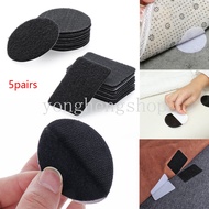 5 Pairs Self Adhesive Hook Loop Pad Fastener Tape Dot Stickers for Bed Sheet Sofa Cushion Fixer Carpet Gripper Mattress Holder Anti Slip Patch