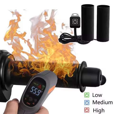 12V 3-Gear Motorcycle Heated Hand Grips Waterproof Thermal E-bike ATV Handlebar Heater Warmer Kit Mo