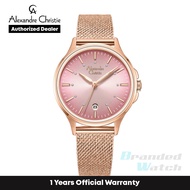 [Official Warranty] Alexandre Christie 2B21LDBRGPN Women's Pink Dial Stainless Steel Steel Strap Watch