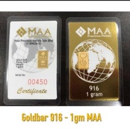 100% gold bar 916 (Edisi 1 gram 2020)