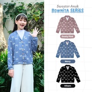 Bownita Series Coquette Rib Sweater Kids Cardigan