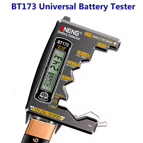 BT173 Battery Tester High Precision Battery Detector Test 9V 12V 23V AA AAA N Cell Batteries Button 