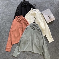 KEMEJA Women's Linen Shirt Outer Linen Linen Shirt