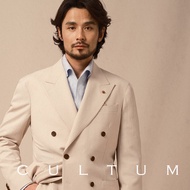 Cultum Napoli ชุดสูทผู้ชายแบบลำลองระบายอากาศได้ดี ป้องกันรอยยับ กระดุมคู่ ชุดสูทแบบมีแผ่นรองในบาง ชุ