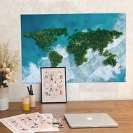 【輕鬆壁貼】海島世界地圖 - 無痕/居家裝飾