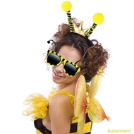 Autumnan1 Bee Headband and Glasses Set Bee Antenna Headband with Bee for Sun Glasses Bee Costume Accessories Halloween