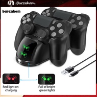 BUR_ LED Indicator Plug Play Non-slip Bottom Gamepad Charger Dual Base Left Right Wireless Handle Charging Dock for PS4 for PS4 Slim for PS4 Pro