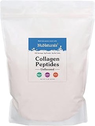 NuNaturals Unflavored Collagen Peptides Powder, Grass-Fed, with Bovine Hide (5 lb)