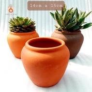 Terracotta pot, Stone lotus pot - Dwarf jar, mouth diameter 14cm, height 15cm
