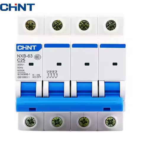 CHNT CHINT NXB-63 4P AC 230/400V Miniature Circuit Breaker C 6 10 16 20 25 32 40 63A Overload Protec