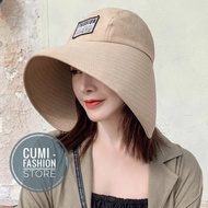 Women's Beach Hat Anti Uv Practical Folding Wide Hat Khaki