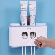 [FREESHIP – GIAO NHANH 2H] Bộ Nhả Kem Đánh Răng ECOCO Kèm 4 Cốc Cao Cấp Kệ Để Đồ Phòng Tắm Dính Tườn