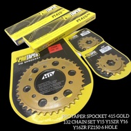 PROTAPER SPROCKET SET WITH RANTAI {415} 6 LUBANG=Y15ZR Y16ZR FZ150