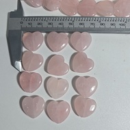 ROSE QUART HEART BEAD 2CM GENUINE NATURAL STONE CRYSTAL PER UNIT PRICE