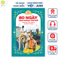 Sách Song ngữ 80 Ngày Vòng Quanh Thế Giới – Sách kinh điển có note từ vựng kèm file nghe
