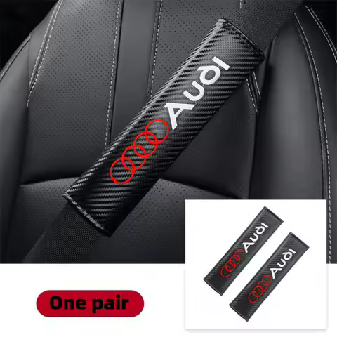 For Audi A3 8V A4 B9 RS6 Sline A5 RS4 R8 RS5 RS3 A1 2Pcs PU Leather Seat Belt Cover Shoulder Pad Pro