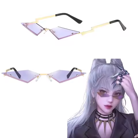 Game KDA The Baddest Evelynn Cosplay Rimless Sunglasses Halloween Women Men Cosplay Costume Accessor