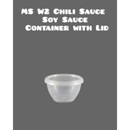 MS W2 200 ml | 7.0 oz | Chili Sauce Soy Sauce Container with Lid | Disposable Plastic Cup for Food, 