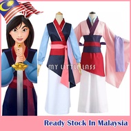 Adult Chinese Famous Cartoon Book Story Character Halloween Mulan Cosplay Costume Dress Full Set Par