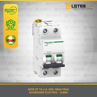 MCB SCHNEIDER ACTI9 IC60H 2P 1A/2A4A/6A/10A/16A/20A/25A/32A/40A/50A/63A 10KA/15KA - A9F842** Origina