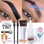MIHAN Eyebrow Dye Tint Kit, Semi Permanent Fast Dye Eyebrow Cosmetics, Long Lasting Brow Enhance 2 i