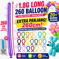 [50pcs] 1.8gram Matte Long Balloon 260 Long Ballon Panjang Twist Balloon Belon Panjang Baloon Party