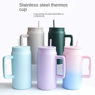 Hot 50OZ Large Capacity Water Bottle with Straw 1500ml Giant 304 Stainless Steel Thermos Cold Ice Wa