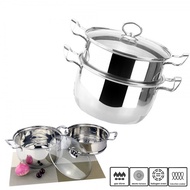 26CM DOUBLE LAYER STAINLESS STEEL MULTIPURPOSE STEAMER COOKWARE KW040
