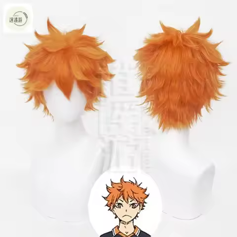 Hinata Shoyo Cosplay Wig Haikyuu!! 30CM Short Orange Heat-resistant Synthetic Hair Halloween Party C