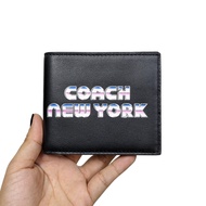 Coach C3412 Double Billfold Men'S Short Wallet With 80's New York Graphic