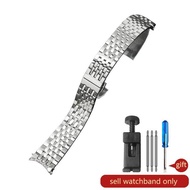 ▣☁❒ สำหรับ Tissot 1853 สายนาฬิกา T006 สแตนเลส Arc อินเทอร์เฟซผีเสื้อหัวเข็มขัด Locle T41 ผู้ชาย 19 ม