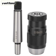 YVETTMY Keyless Drill Chuck, Morse Taper MT3 B16 0.5 16mm Quick Release Drill Chuck, Taper Tapered M
