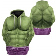 NEW Arrival Unisex Fashion MOVIE Hulk Graphic Printed Costume Casual Cosplay Sports Hoody Pullover Sweatshirts