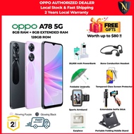 ☆NEW☆ Free $80 Worth of Gifts &amp; Free Delivery | OPPO A78 5G /Up to 16GB RAM / 128 GB ROM/2 Years Local OPPO Warranty