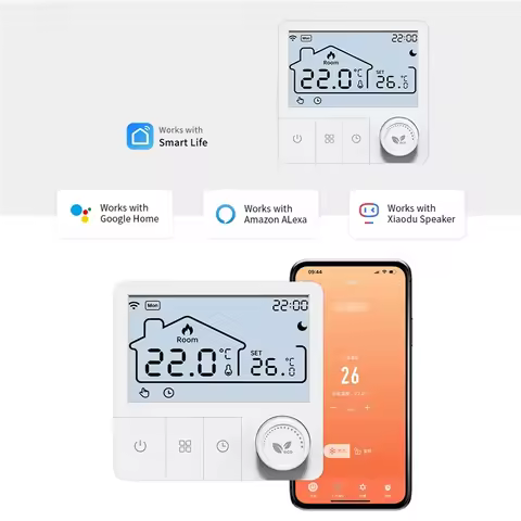 Tuya Smart Home Wifi Heating Thermostat Wireless Automatic Thermostat Wifi Thermostat Temperature Co
