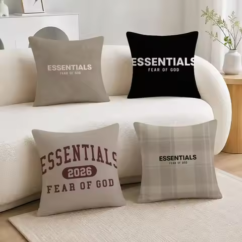 Fashion Brand Fear of God Essentials Cushion Cover Soft Plush Fluffy Throw Pillow Cases for Sofa Bed