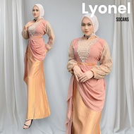 LYONEL Gamis Brukat mermaid duyung Gaun Payet untuk acara Pesta Wisuda Kondangan party