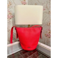 (Freshoff) Preloved Coach Neon Pink Pebbled Leather Mini Duffel Crossbody Bag (23290)