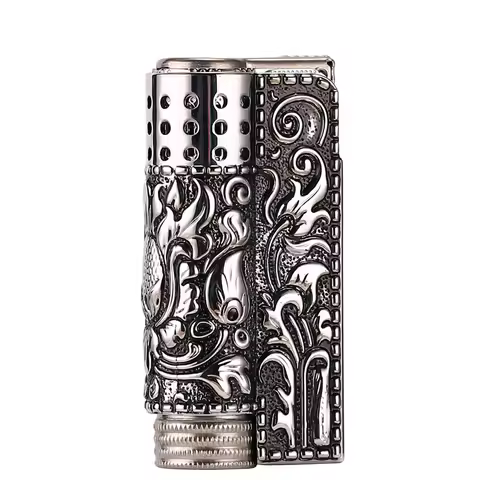 IMCO-Original Gasoline Lighter Windproof Retro Armor Lighter Zinc Alloy Cover Stainless Steel Oil Ci