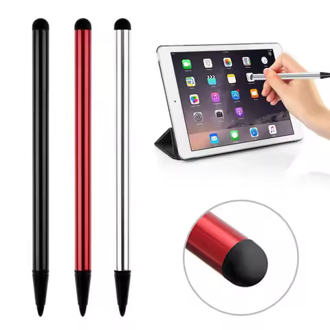 Portable 2 In 1 Universal Phone Tablet Touchscreen Pens Capacitive Stylus Pencil For iPhone iPad Sam