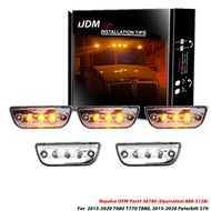 5pc Finish Super Bright Amber yellow Full LED Front Cab Roof Marker Lights For Kenworth T680 T770 T8
