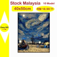 - Lukisan Nombor(Dengan Bingkai) 40x50cm / Paint By Number(With Frame) 40x50cm Number&Oil Painting