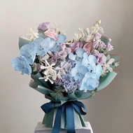 【鮮花】藍紫色蝴蝶蘭繡球鮮花花束