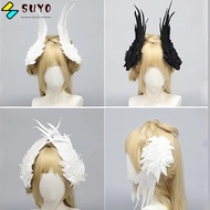 SUYO Cosplay Hair Accessories, Black White Barrette Hairpin Hair Clips, Gothic Angel Wing Wing Hair 