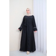 abaya nadya / abaya jetblack remaja / abaya hitam lis / abaya jetblack premium / gamis jetblack / ga