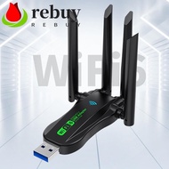 REBUY Dual Band WiFi6 USB Adapter, AX900 Bluetooth 5.4 900Mbps WiFi Dongle, Plug Play 4 Antenna USB 