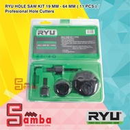 Ryu Hole SAW KIT 19 MM - 64 MM (11 PCS) / Professional Hole Cutters
